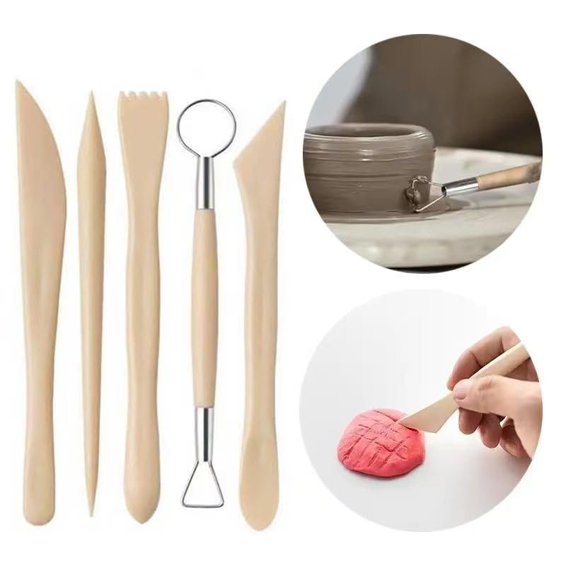41PCS Polymer Clay Tools Kit, Clay Sculpting Art Tool Set with Wooden Carving Tools, Ball Stylus, Silicone Scrapers, Art Brushes for Pottery, Modeling, Nail Art, DIY Crafts for Beginners-Black - color: 41Pcs-Black