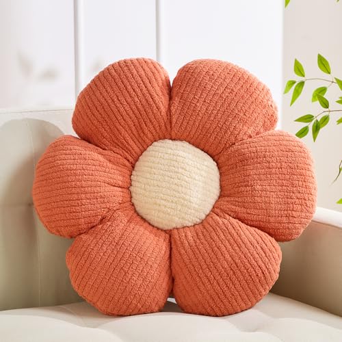 XIAIJIA Flower Pillow,Daisy Throw Pillows, Flower Cushion, Orange,15.7Inch | Decorative pillows, cute flower shaped pillow, flower pillows for bed, floral cushions, decor for bedroom, couch, sofa - color: Orange, size: 15.7 Inch