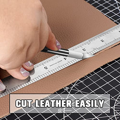 DIYSELF 2 Pack Exacto Knife Set, Aluminum Craft Knife with 20#11 Blades | Secure-Grip Hobby Knife for Paper Art and Leather, Quick-Change Exacto Knives for Models, Stencils, Engraving and DIY Crafts - color: Black