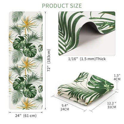 Travel Suede Yoga Mat 1.5mm Thick Non Slip Foldable Lightweigh Sweat Absorbent Exercise Mat for Hot Yoga Pilates Home Gym Outdoor, 72"L x 24"W, 3 lbs - color: Green