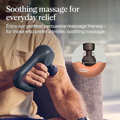 TheraGun Therabody Relief Massage Gun | for Daily Comfort | 3-Speed | Black | Quiet Handheld Percussion Muscle Massager for Back, Leg & Shoulder Pain Relief. Lightweight, Easy to Use, Ergonomic Grip - color: Black - 3 Attachments