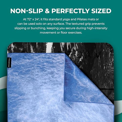 Oceanfoam Beach Towel – Lightweight, Absorbent, Quick-Drying, Sand-Resistant, Non-Slip – Ideal for Workouts, Yoga, Pilates, Beach, Pool, Boat & Travel – 25% Recycled – 72"x24" (Ocean) - color: Ocean