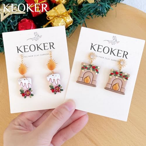 Keoker Christmas Clay Cutters, 16 Shapes Polymer Christmas Clay Cutters for Earrings - color: Whitecolor B