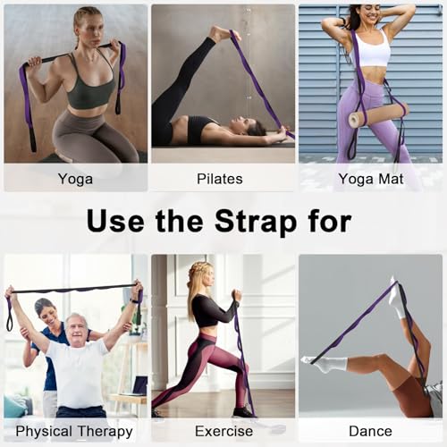 Amrules Yoga Strap for Stretching, Black