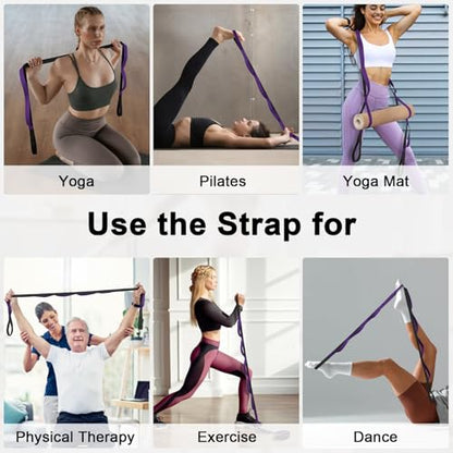 Amrules Yoga Strap for Stretching, Black