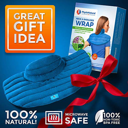Weighted Neck and Shoulder Wrap - Instant Relief for Tension and Stress, Migraines, Headaches, Aches, Spasms - Deep, Penetrating Muscle Relaxation with Herbal Aromatherapy
