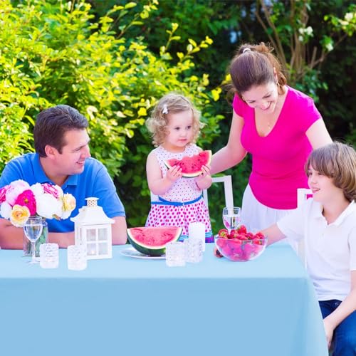 Kopokita 2 Pack Light Blue Plastic Tablecloths Disposable 54 x 108 Inch | Rectangle Table Cloths, Party Table Covers for Birthday, Wedding, Bridal, Baby Shower - color: Light Blue, size: Rectangle (2 Pack)
