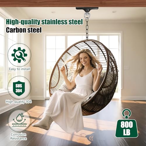 Heavy Punching Bag Hanger | Wall/Ceiling Mount Hook with 180° / 360° Rotation | Wood Beam Holder for Boxing, Weight Training, Aerial Yoga Swing & Hammock - size: 180°+ 360°rotation
