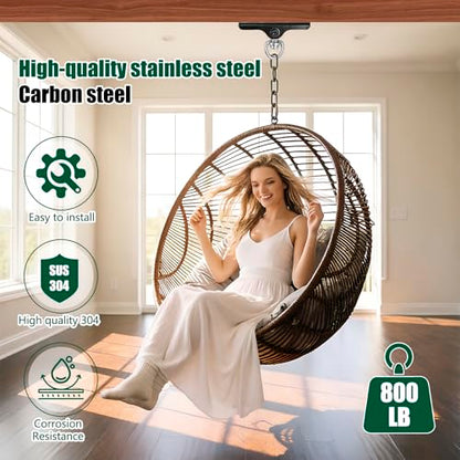Heavy Punching Bag Hanger | Wall/Ceiling Mount Hook with 180° / 360° Rotation | Wood Beam Holder for Boxing, Weight Training, Aerial Yoga Swing & Hammock - size: 180°+ 360°rotation