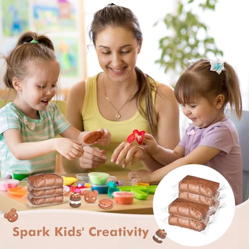 WinnerWhy 72 Pcs Air Dry Clay Bulk 38oz Air Dry Modeling Clay Soft DIY Ultra Light Modeling Clays Magic Foam Crafts for Sculpting Kids Gifts Party School Supplies for Crafts Artisti (Light Brown) - color: Light Brown