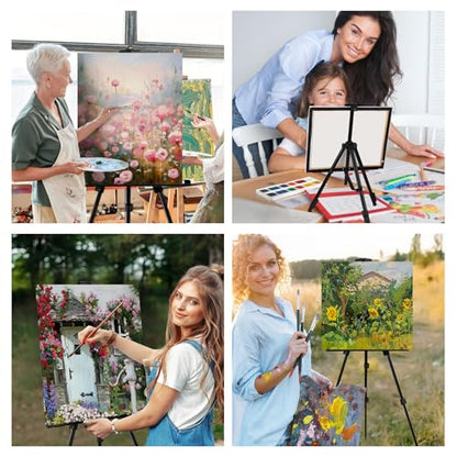 AROIC 10 Pack Painting Display Easel Stand Portable Adjustable Metal Tripod | Artist Canvases Height from 20 to 66 In Extra Sturdy for Table-Top/Floor Painting, Drawing, Black with 10 Storage Bag - style: 10P