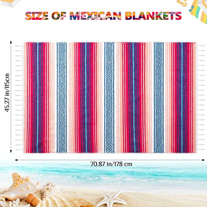 Oudain 3 Pack Mexican Blankets and Throw 45‘'x70‘', Fresh Color - color: Fresh Color