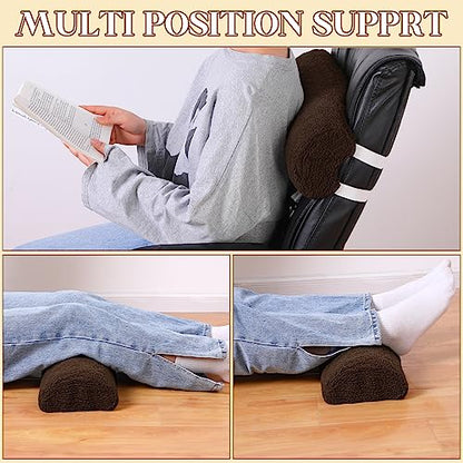 Sintuff Recliner Leg Rest Cushion Sofa Footrest Pillow with Cover Half Moon Bolster Pillow Under Knee Pillow for Sleeping On Back Alleviating Pain, 19.7 x 8 x 3.5 Inch (Coffee) - color: Coffee