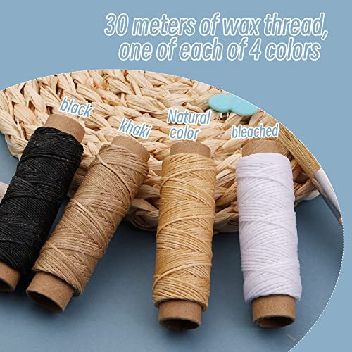 Book Binding Kits Bookbinding Kit Book Binding Materials Bone Folder Tool | 41 Pcs Bookbinding Supplies Book Making Kit with Binding Ribbon Brush Waxed Thread, Awl for Bookbinding - color: 41 Pcs Style A