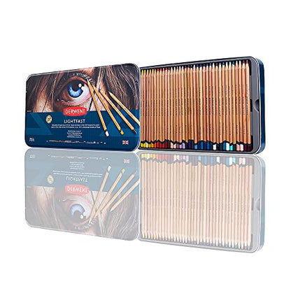 Derwent 2302722 Lightfast Coloured Pencil Tin (Pack of 72) (2302722) - size: 72 Count (Pack of 1)