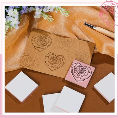 Frienda 24 Pcs 2" x 2" Rubber Carving Block Printmaking Stamp, White Pink | Easy to Carve, for Printmaking, Stamp Making, DIY Crafting, Scrapbook, Painting, Soft Linoleum for Beginners, Professionals - color: White Pink