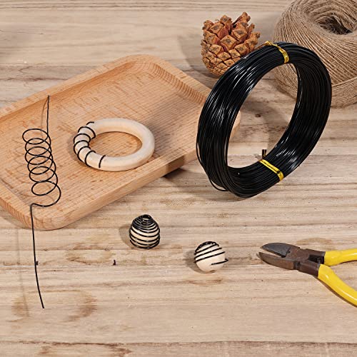 Aluminum Craft Wire, 98.4Ft/ 30m 1mm Metal Wire Armature for Crafts Flexible Bendable Aluminum Wire 18 Gauge for Jewelry Making DIY Crafts Gardening Sculpting (Black)