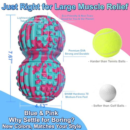 Deep Tissue Massage Ball for Exercise & Recovery - SGS Certification - Targets Back, Shoulder, Legs&Feet - Relieves Muscle Knots, Joint Pain&Tightness, Pressure Point Therapy- Myofascial Release Ball - color: Blue&pink, size: 1-Pack | 7.87-inch