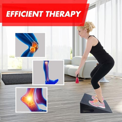 EVERYMATE Slant Board Calf Stretcher, Non-Slip Heel Elevated Squat Wedge Block for Weightlifting and Calf Stretching, Knees Over Toes Equipment 1000LB - color: Slant Board-BLACK