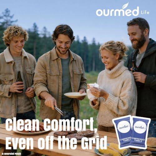 Ourmed Life Compressed Towel, Disposable Washcloths, 12 x 10 In, 100 Count - size: 100 Count (Pack of 1)