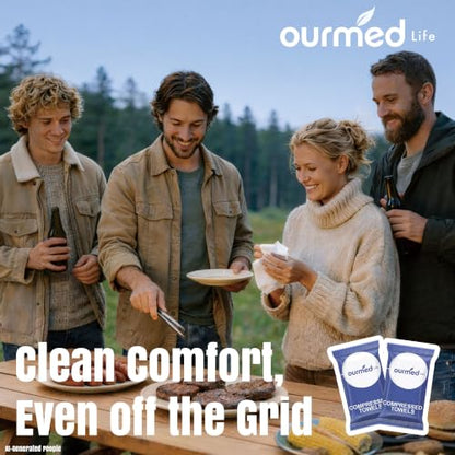Ourmed Life Compressed Towel, Disposable Washcloths, 12 x 10 In, 100 Count - size: 100 Count (Pack of 1)