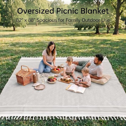 Yongoes Turkish Beach Towel Blanket Oversized 82x88 Light Grey Boho - color: Grey Light, size: Extra Large 82"x88"（208x224cm）
