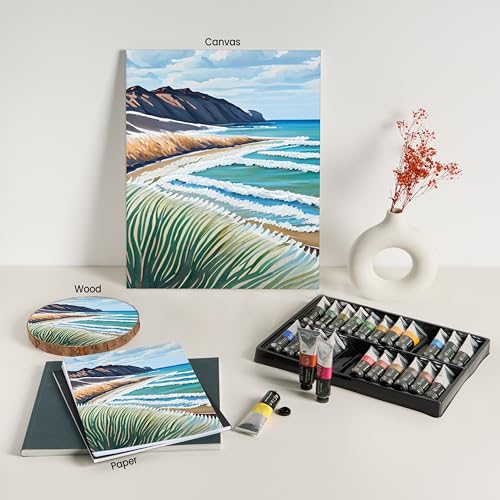 Elan Professional Gouache Paint Set, 24 Rich Colors Gouache Paint Tubes 1.7fl oz, Paints for Canvas & Crafts, Art Paints for Adults - color: Gouache, style: 24x1.7 Oz