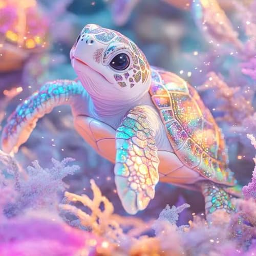SHICERNHJ Sea Turtle Diamond Art Kits for Adults,Animal Full Drill Diamond Dots for Adults Beginner DIY Round 5D Paint with Diamond Painting Kits Gem Art for Crafts Kits Adult Home Decor 14 X 14 Inch - color: SH125