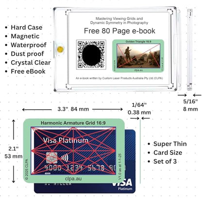 Harmonic Armature Directors Viewfinder Card | Australian Designed and Made; Artist Viewfinder for Drawing and Photography; 3:2, 4:3 and 16:9 - size: Harmonic Armature