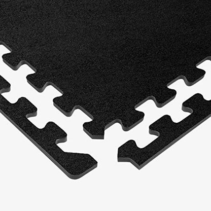 We Sell Mats 3/8 Inch Thick Interlocking Foam Carpet Tiles Durable Carpet Squares Anti Fatigue Support for Home Office or Classroom Use - color: Black, style: 100 Square Feet (25 Tiles)