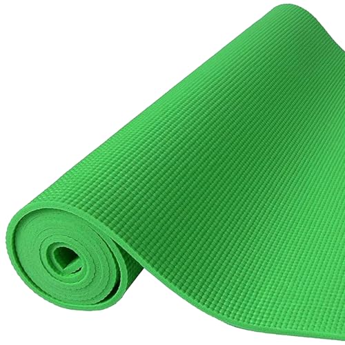 Fitvids All Purpose 1/4-Inch High Density Anti-Tear Exercise Yoga Mat with Carrying Strap with Optional Yoga Blocks, Multiple Colors - color: Green