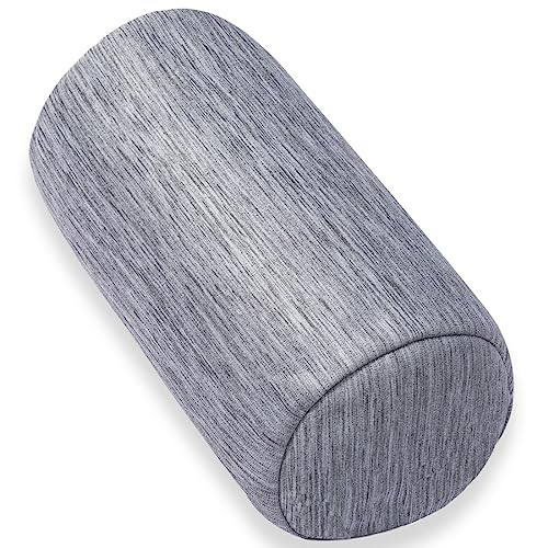 1 MIDDLE ONE Round Cylinder Bolster Pillow with Removable Cooling Cover, Tube Roll Cervical Pillow for Head, Neck, Back and Legs Support, 13"x 6", Grey - color: Cooling Grey, size: 13 inch