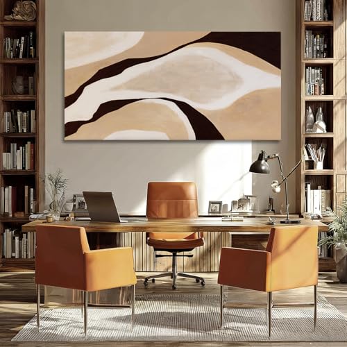 Dolidoteart Beige Brown Black Abstract Canvas Wall Art, Large Wall Decor for Living Room Bedroom Dining Room Office, Modern Neutral Art Print, 29x58 Inch - color: Beige, size: 58"L x 29"W