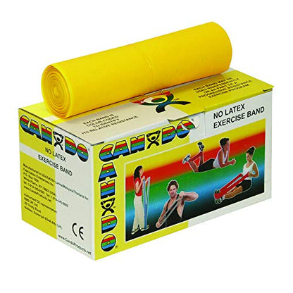 CanDo 10-6311 Sup-R Latex Free Exercise Band, 6 yd Roll, Yellow-X-Light - color: Yellow: X-Light, size: 6 yd