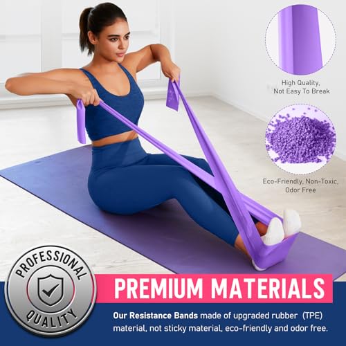 Resistance Bands for Working Out, Stretch Bands for Exercise, Yoga, Pilates - color: 3.Purple, size: 6FT