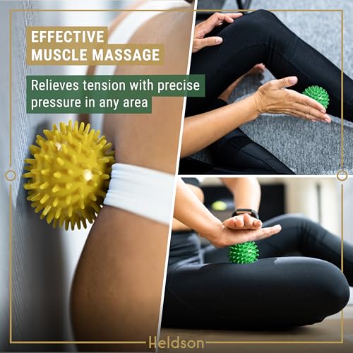 HELDSON Spiky Massage Ball Set 3 Pcs – Foot Massage Balls Soft to Hard