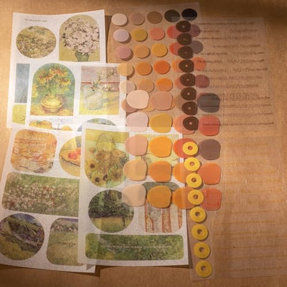 YagCu Scrapbook Kit for Beginners, Aesthetic Junk Journal Supplies, Scrapbooking and Journaling Materials, Bullet Journals Stationery, Planner DIY Arts Craft, Women Adults - color: Sunlight