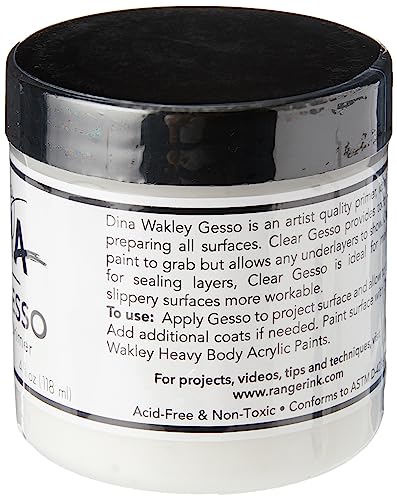 Ranger MDM46424 Dina Wakley Media Gesso 4oz Jar-Clear, Clear