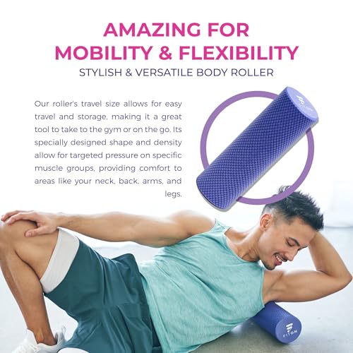 FitOn - 12"x4" Travel Sized Recovery Roller & 2-Pack of Yoga Blocks Bundle - Workout Equipment Set for Gym and Home Exercise - Workout with Durable Foam Roller & High-Density EVA Foam Yoga Blocks