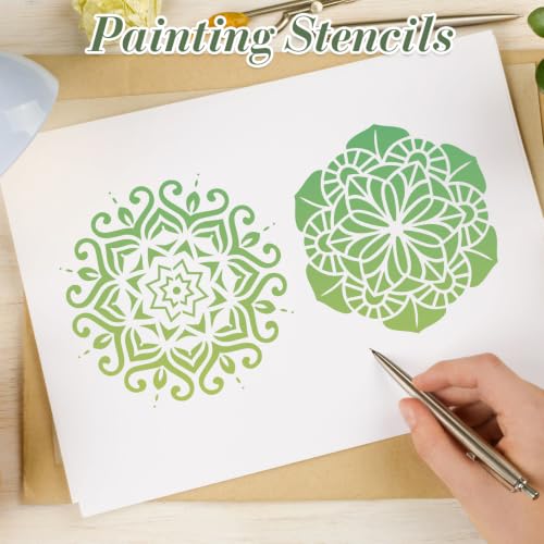 Mandala Stencils for Crafts Reusable 16Pcs Stencils(6X6 Inch) | DIY Art Painting Stencil Furniture Decor Kit for Wood Embroidery Wall Silk Screen Journaling - color: Mandala 2