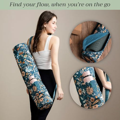 Maison d' Hermine Yoga Mat Duffle Bag Gym Tote Yoga Mat Carry Bag - color: Luxury Loft - Dark Teal, style: Yoga Mat Carry Bag