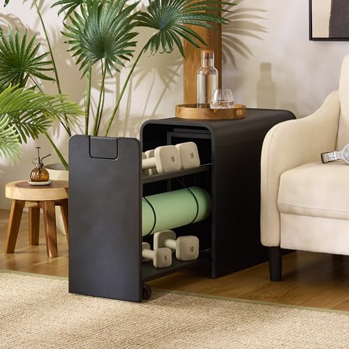 SEI Furniture - Sidekick Sport Equipment Rolling Rack - Transitional Design, Black Metal and Wood - Ideal for Bedroom, Living Room (HZ0122) - color: Black