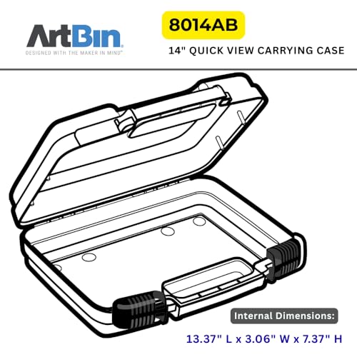 ArtBin 8014AB 14 inch Quick View Carrying Case, Portable Art & Craft Organizer with Handle, [1] Plastic Storage Case, Translucent - size: 14 inch - Standard
