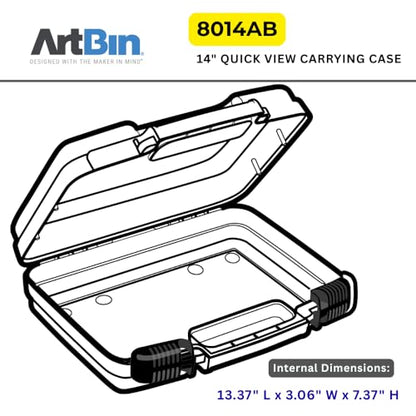 ArtBin 8014AB 14 inch Quick View Carrying Case, Portable Art & Craft Organizer with Handle, [1] Plastic Storage Case, Translucent - size: 14 inch - Standard