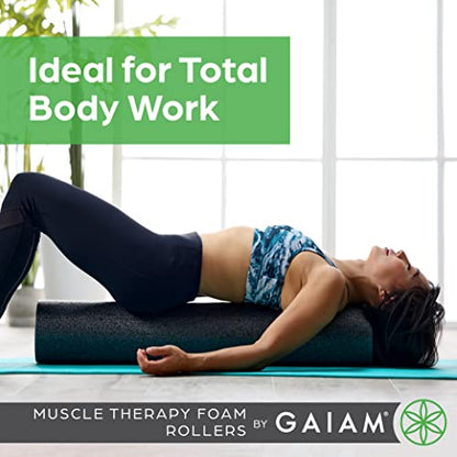 Gaiam Restore Foam Roller, Muscle Recovery, 18" (Grey) | High-Density EVA Foam | Deep Tissue Massage | Pre & Post-Workout Muscle Recovery | Multiple Sizes | Home & Gym