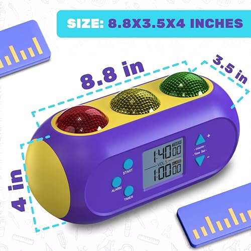 Visual Timer for Kids, Traffic Light Countdown with Light and Sound - ADHD | Toddler Classroom Timer, LCD Display, Red Yellow Green, Digital Timer for Home School, Teachers, Focus and Time Management