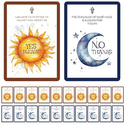 Rounded Corners Yoga Consent Cards,20 Pcs Double-Sided Assist Cards for Yoga Teachers, Pilates and Dance,Yes or No Adjust Cards(7 * 10cm)