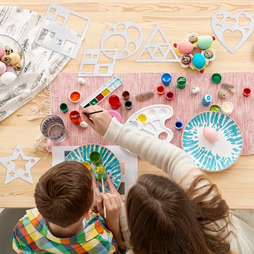 12 Pcs Mini Drawing Stencil Geometric Stencils Circle Square Heart Star Template Set for Painting Basic Shape Tracing Simple Drawing Stencils for Classroom Painting DIY Craft (3x3 Inches) - size: Mini