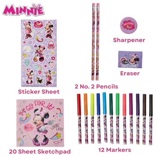 Innovative Designs Disney Minnie Mouse Color and Roll Activity Set with Carrying Case, Stickers, & Art Supplies - style: Minnie Mouse