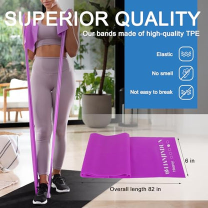5-Piece Resistance Bands Set, 5.9 ft, Latex-Free for Exercise and Therapy - color: Gradient Pink Set, size: 6.9FT